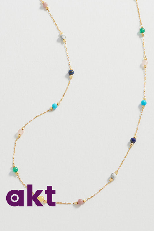 Wellness Mixed Beaded Chain Necklace