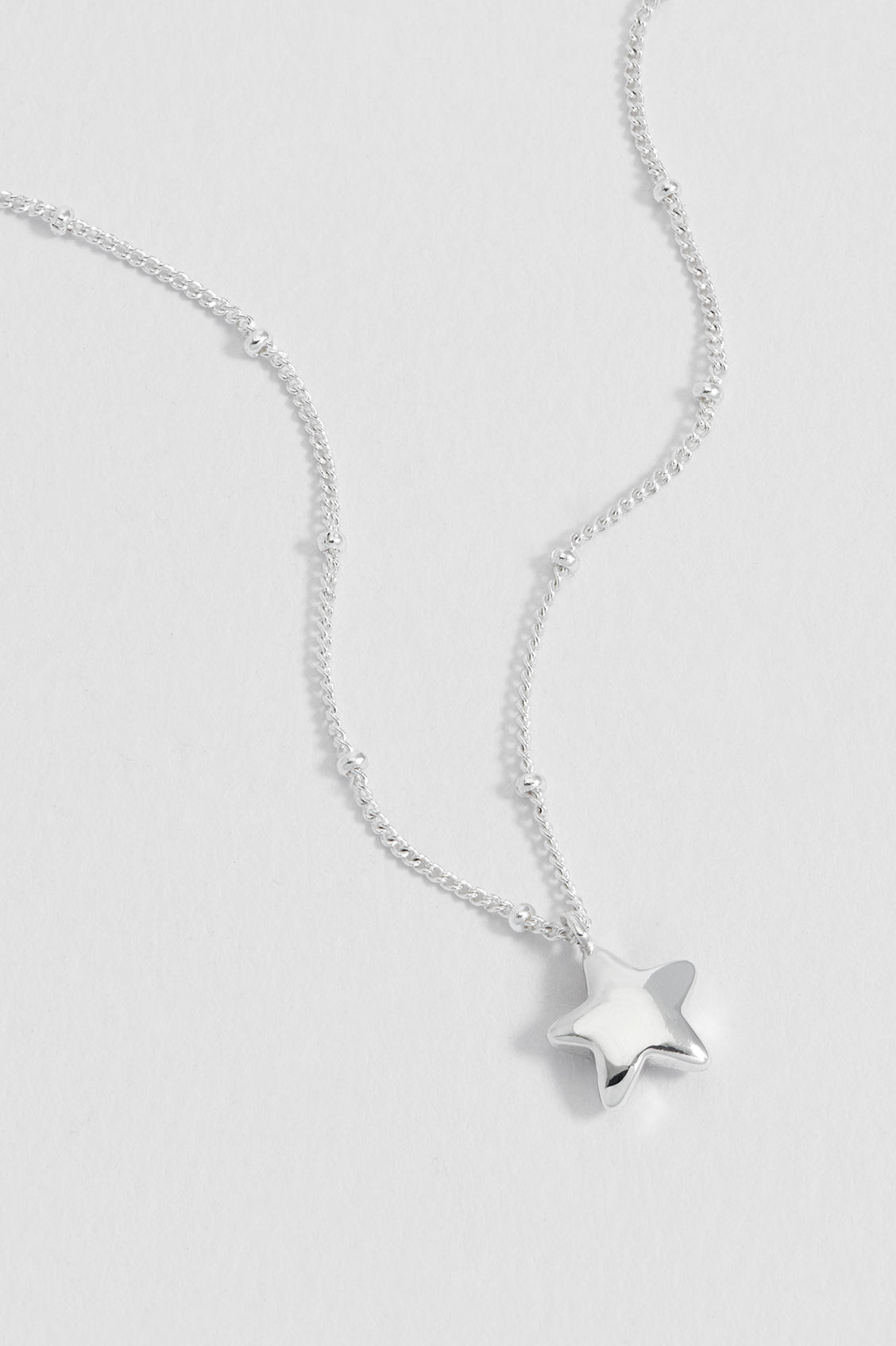 Hand Drawn Star Pendant On Beaded Chain