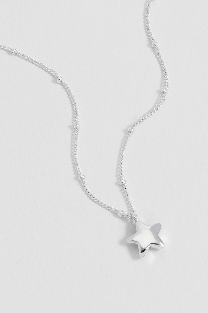 Hand Drawn Star Pendant On Beaded Chain