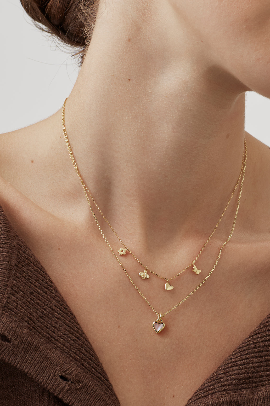 Bee and Butterfly Charm Necklace