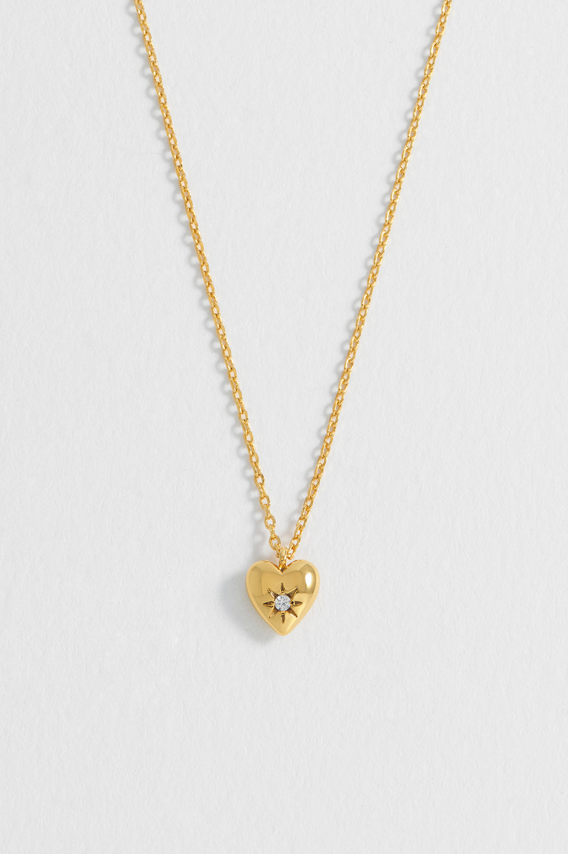 CZ Star Puffy Heart Necklace