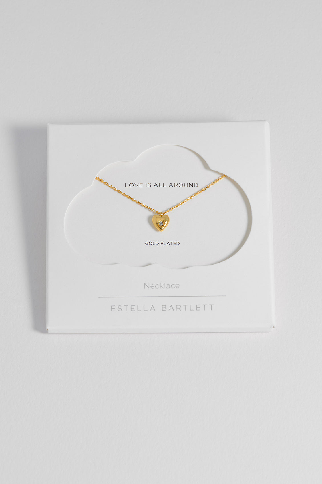 CZ Star Puffy Heart Necklace