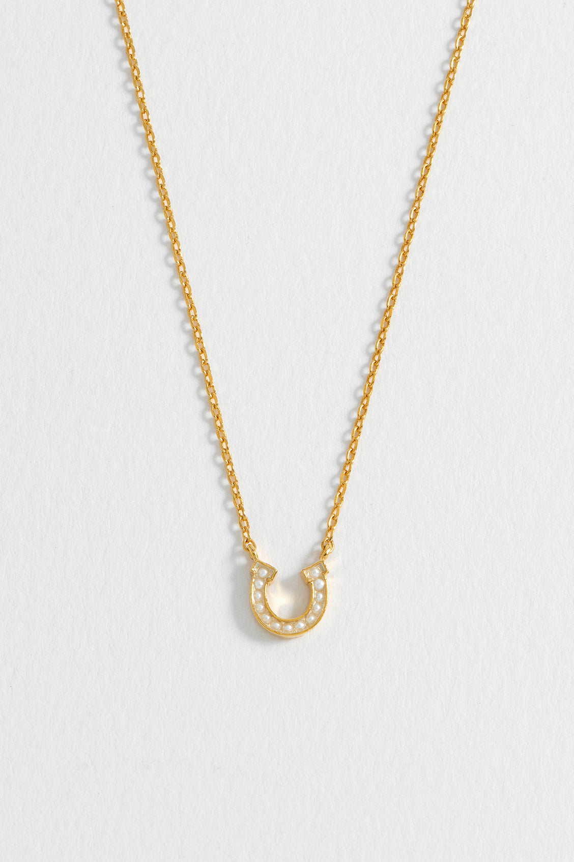 Pearl Horseshoe Necklace