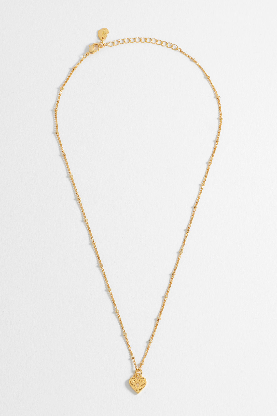 Engraved Heart Padlock Necklace