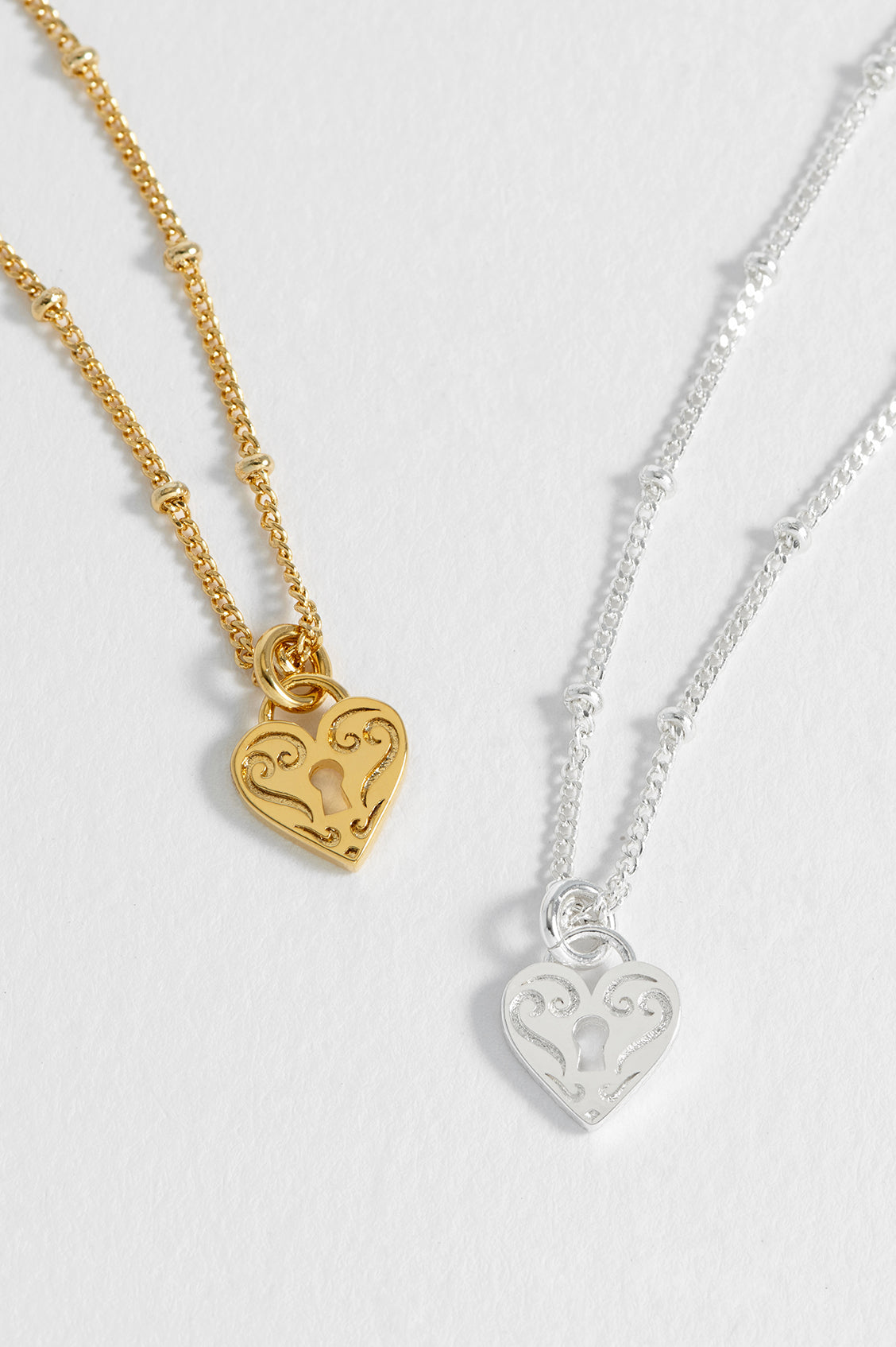 Engraved Heart Padlock Necklace