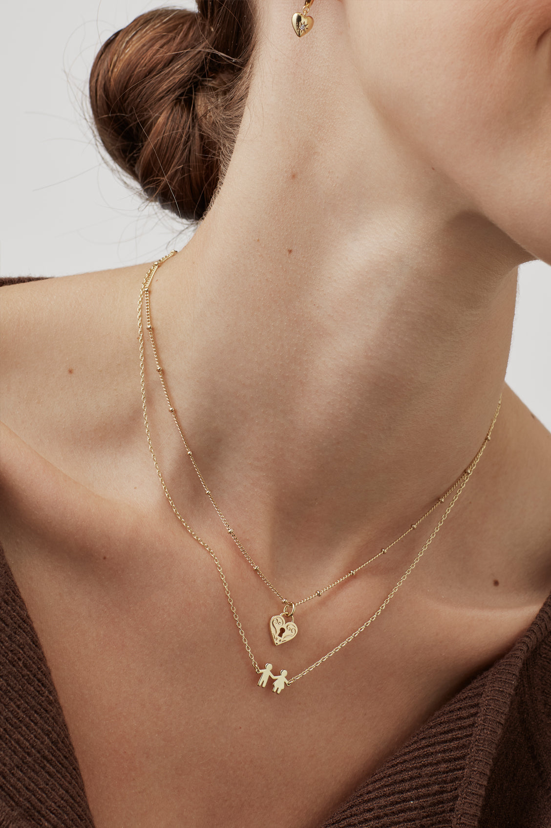 Engraved Heart Padlock Necklace