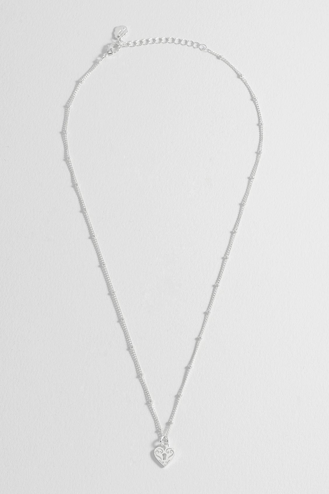 Engraved Heart Padlock Necklace