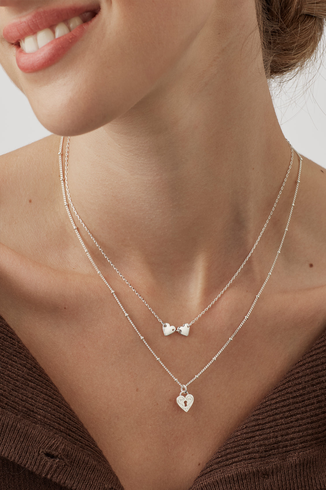 Engraved Heart Padlock Necklace