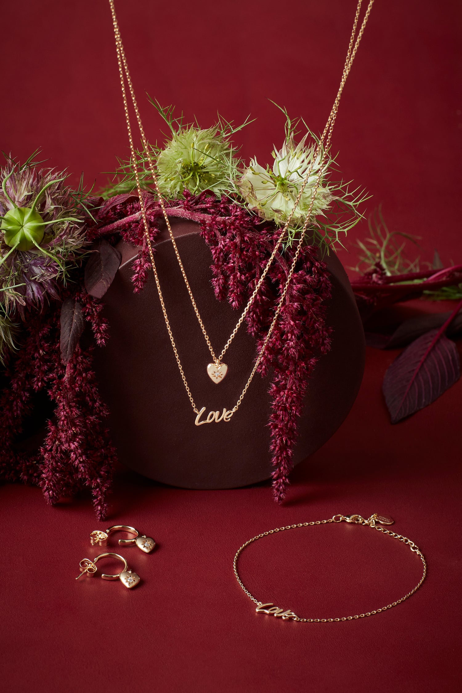 CZ Star Puffy Heart Necklace