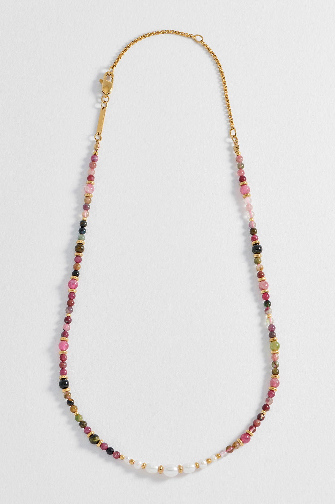 Tourmaline and Pearl Beaded Necklace