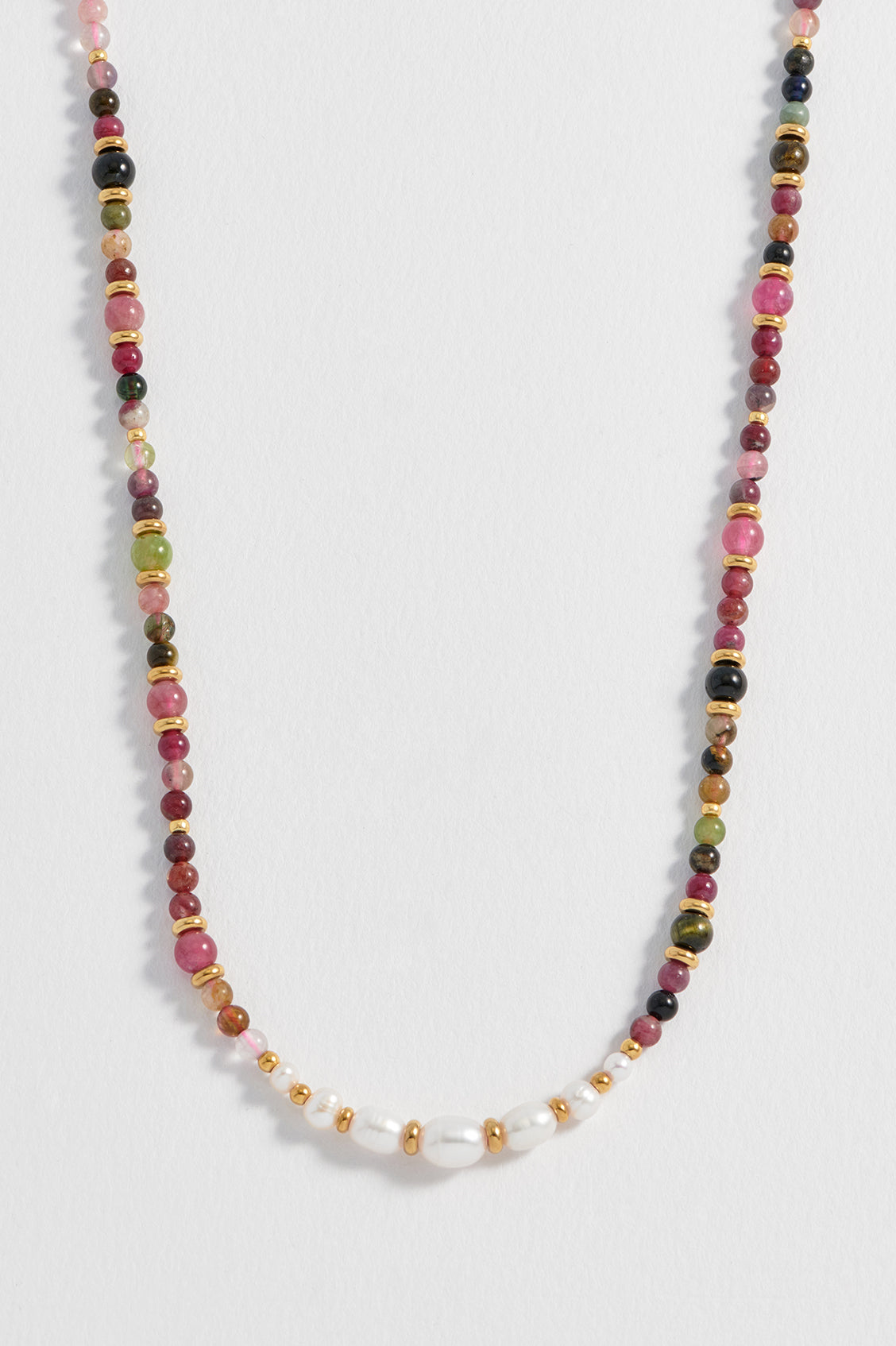 Tourmaline and Pearl Beaded Necklace