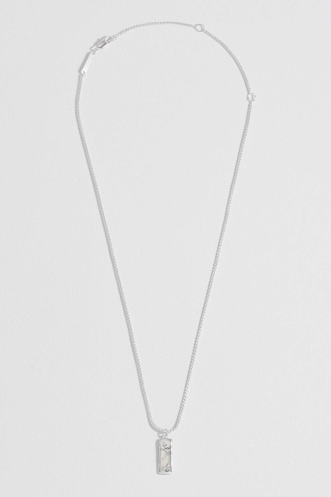 CZ Star Molten Tablet Pendant Necklace