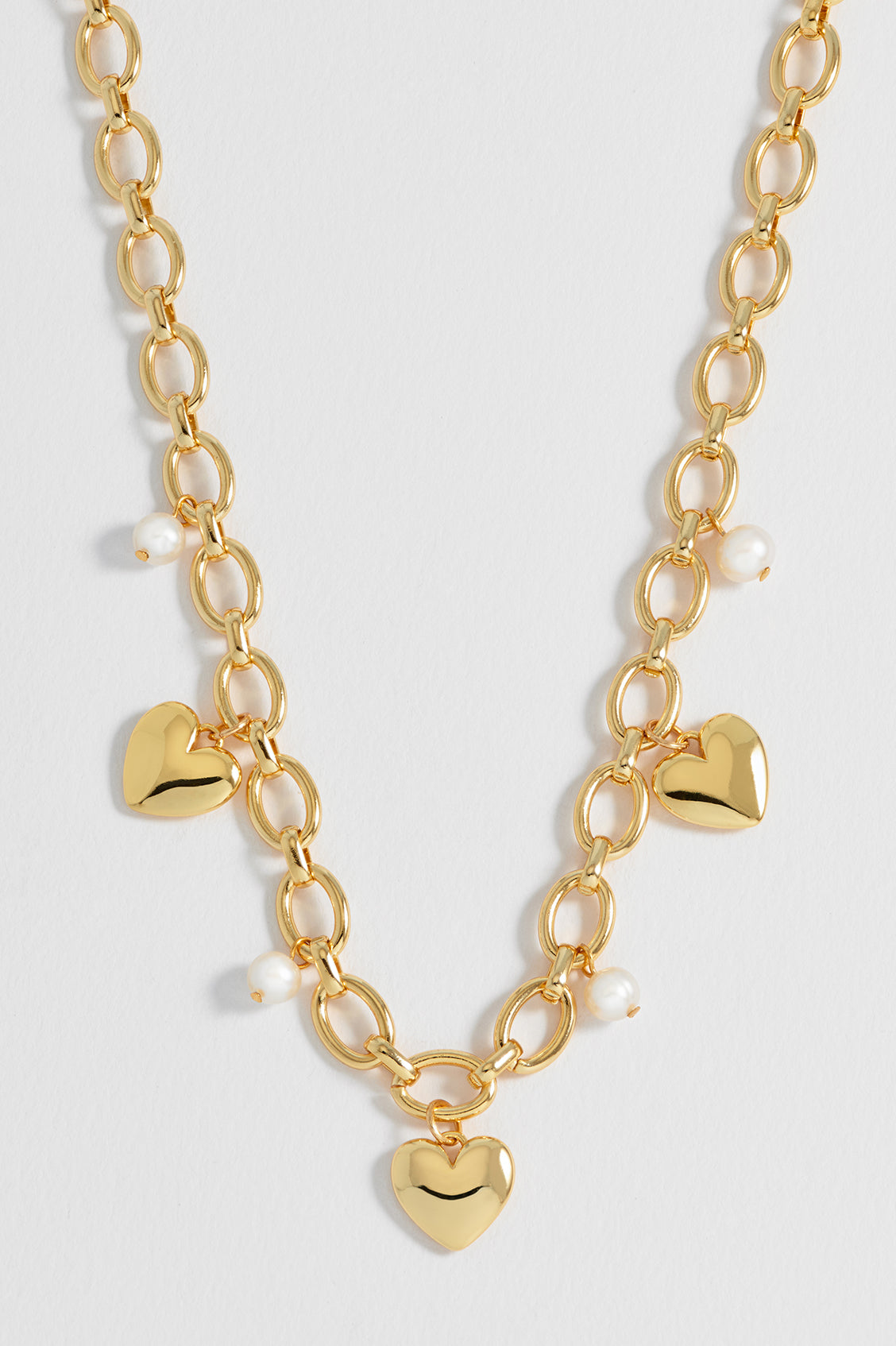 Pearl Heart Charm Necklace