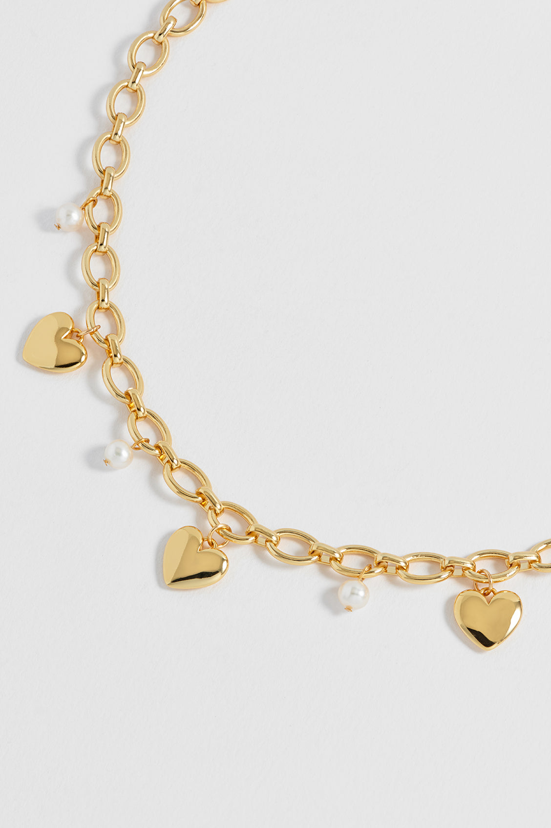 Pearl and Heart Charm Necklace