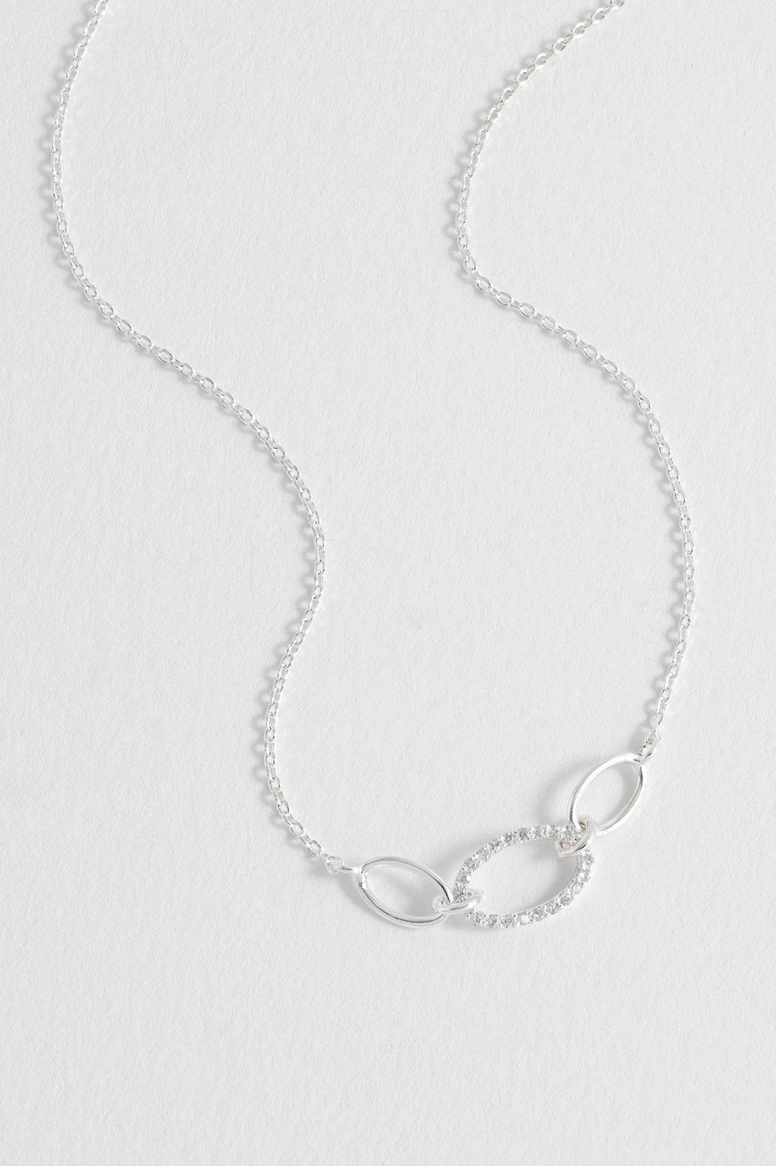 Oval Link CZ Chain Necklace