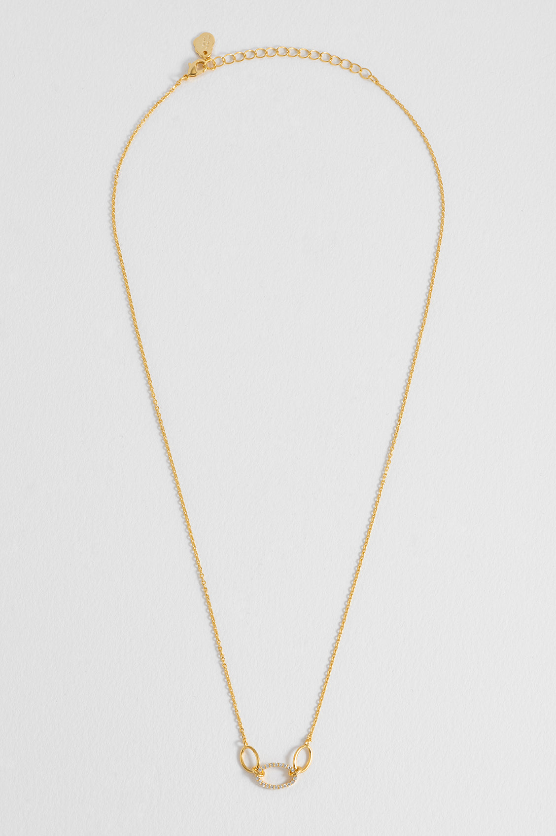 Oval Link CZ Chain Necklace