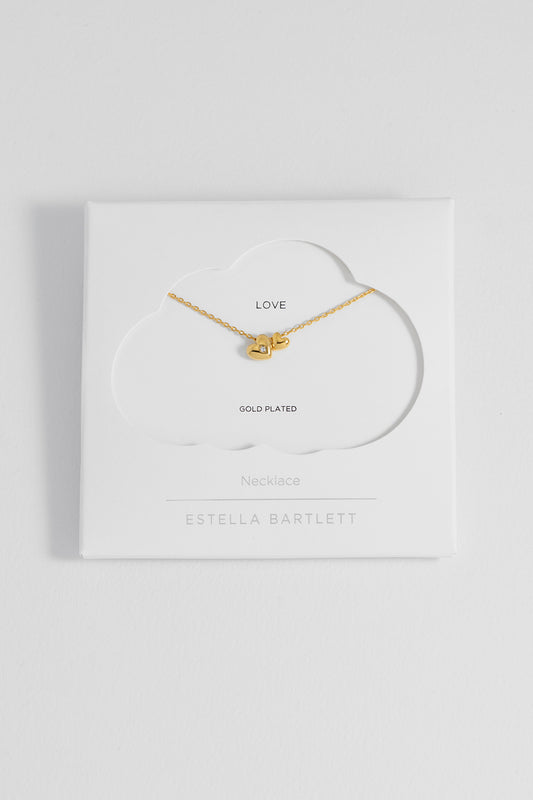 Double Heart and CZ Necklace