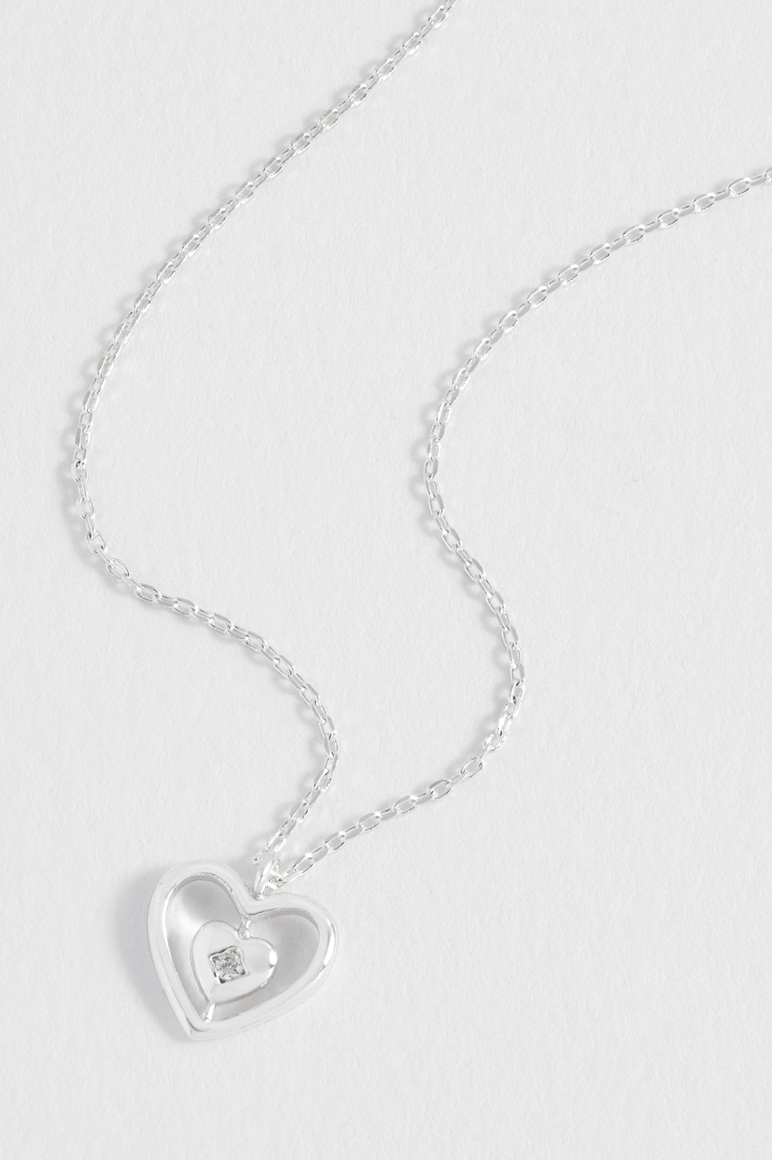 Enveloped CZ Heart Necklace