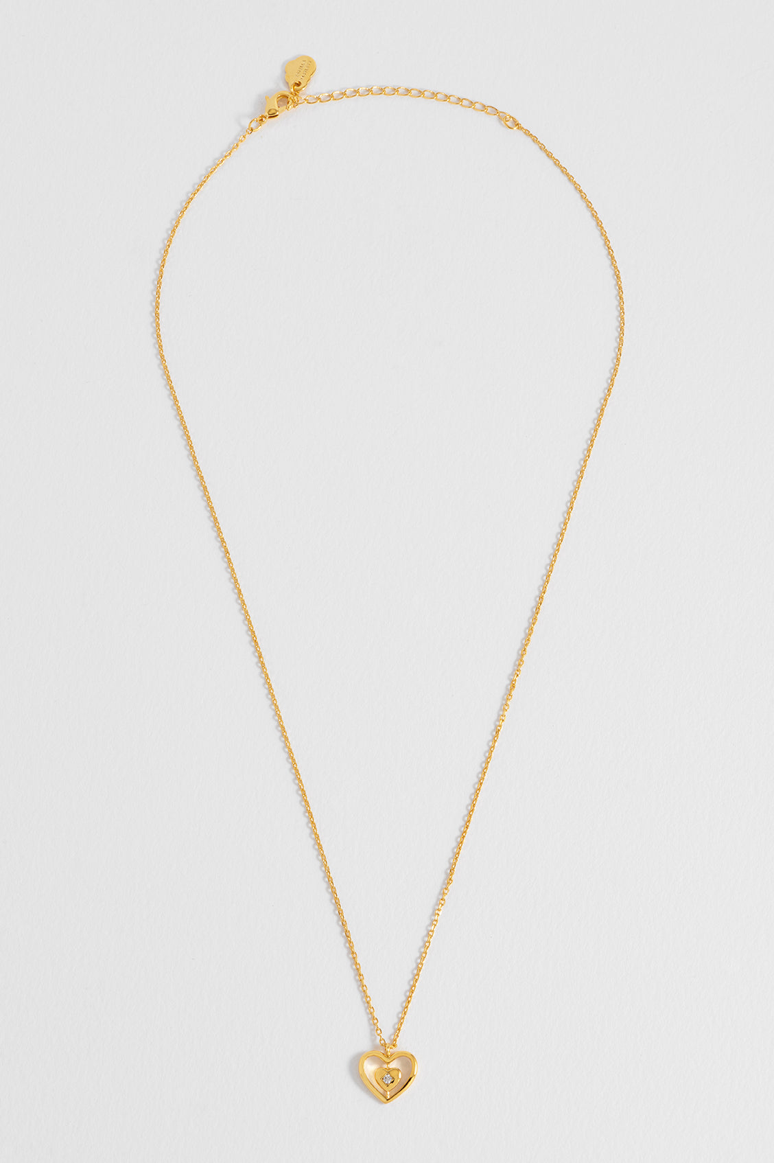 Enveloped CZ Heart Necklace