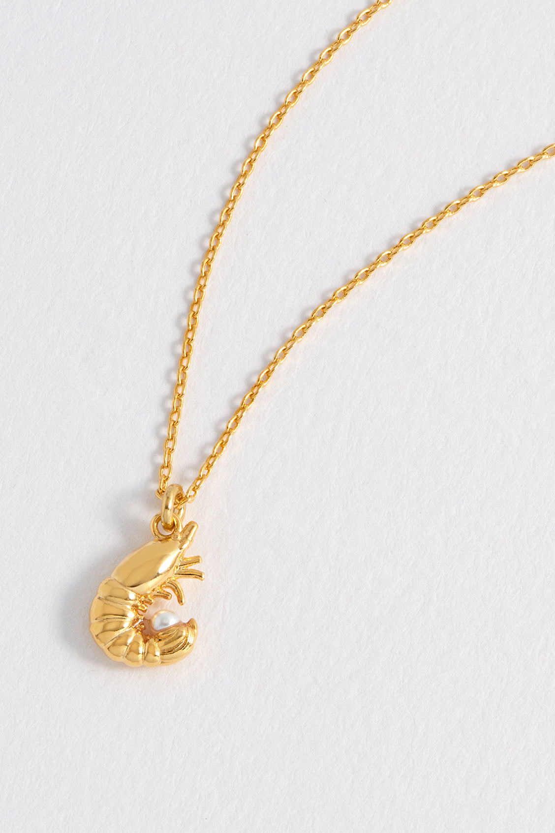 Shrimp Necklace with Pearl