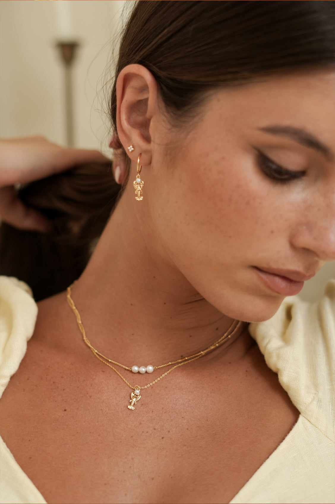 Lobster Charm Hoops