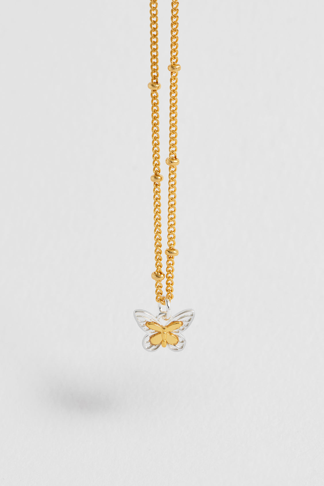Mixed Metal Butterfly Necklace