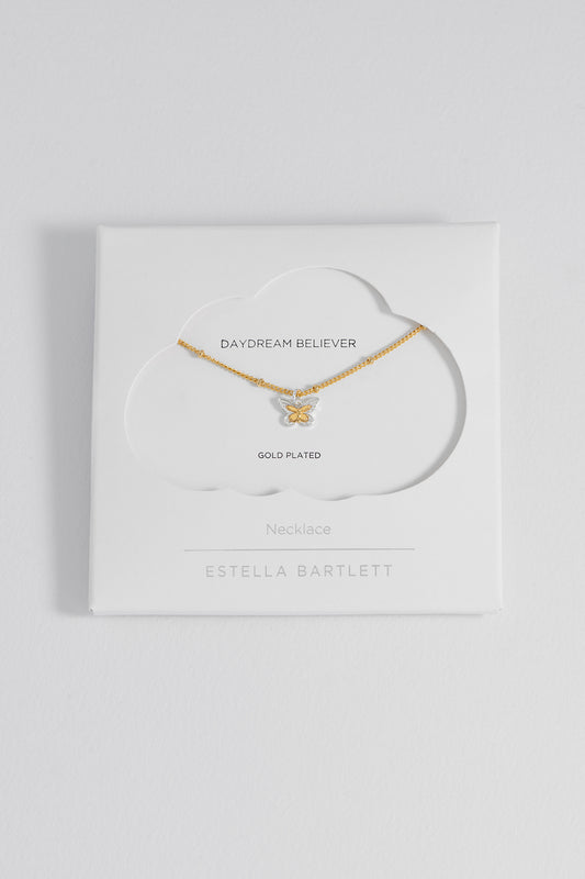 Mixed Metal Butterfly Necklace