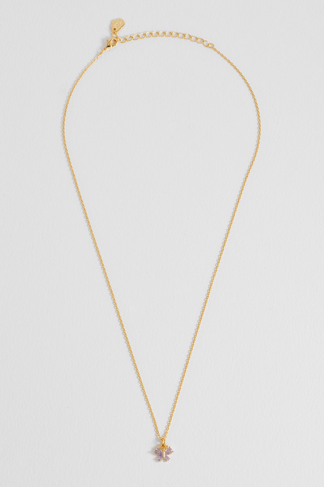 Lilac CZ Butterfly Necklace