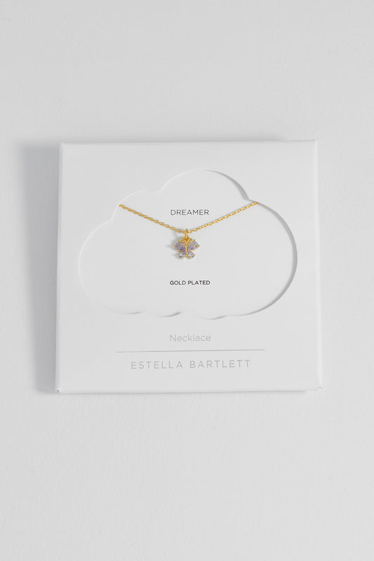Lilac CZ Butterfly Necklace