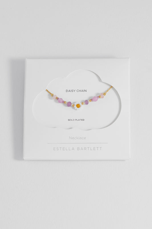 Rose Quartz Beaded Flower Necklace