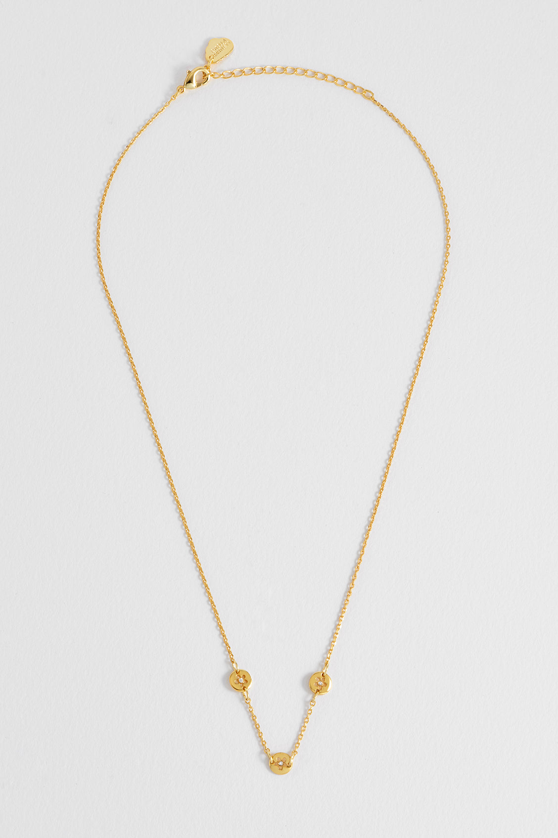 CZ Flower Coin Necklace