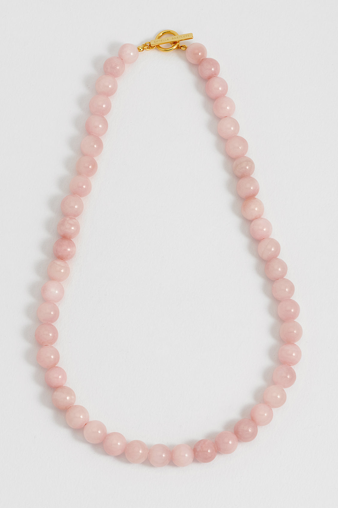Chunky Rose Quartz T-Bar Necklace