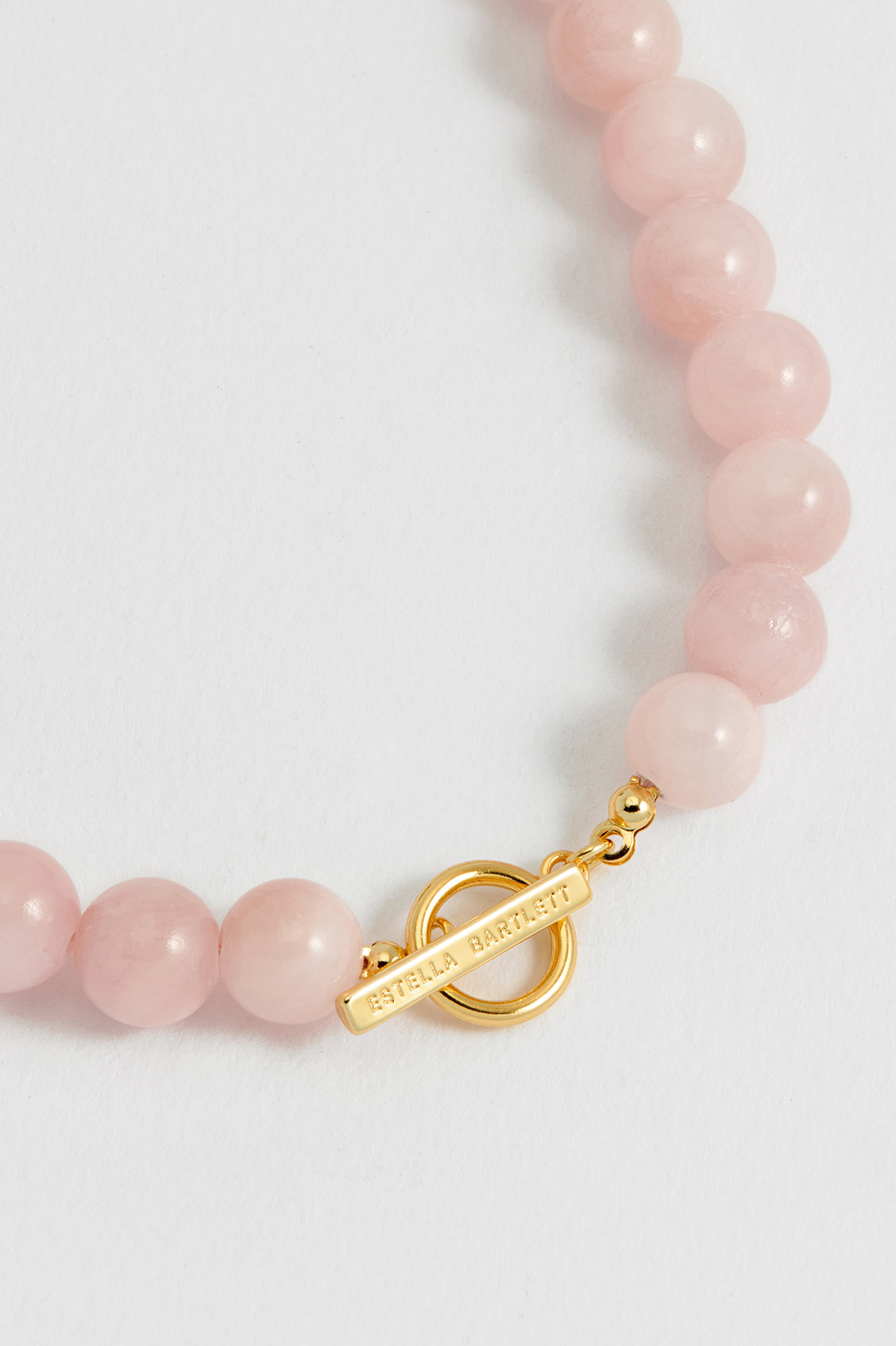 Chunky Rose Quartz T-Bar Necklace