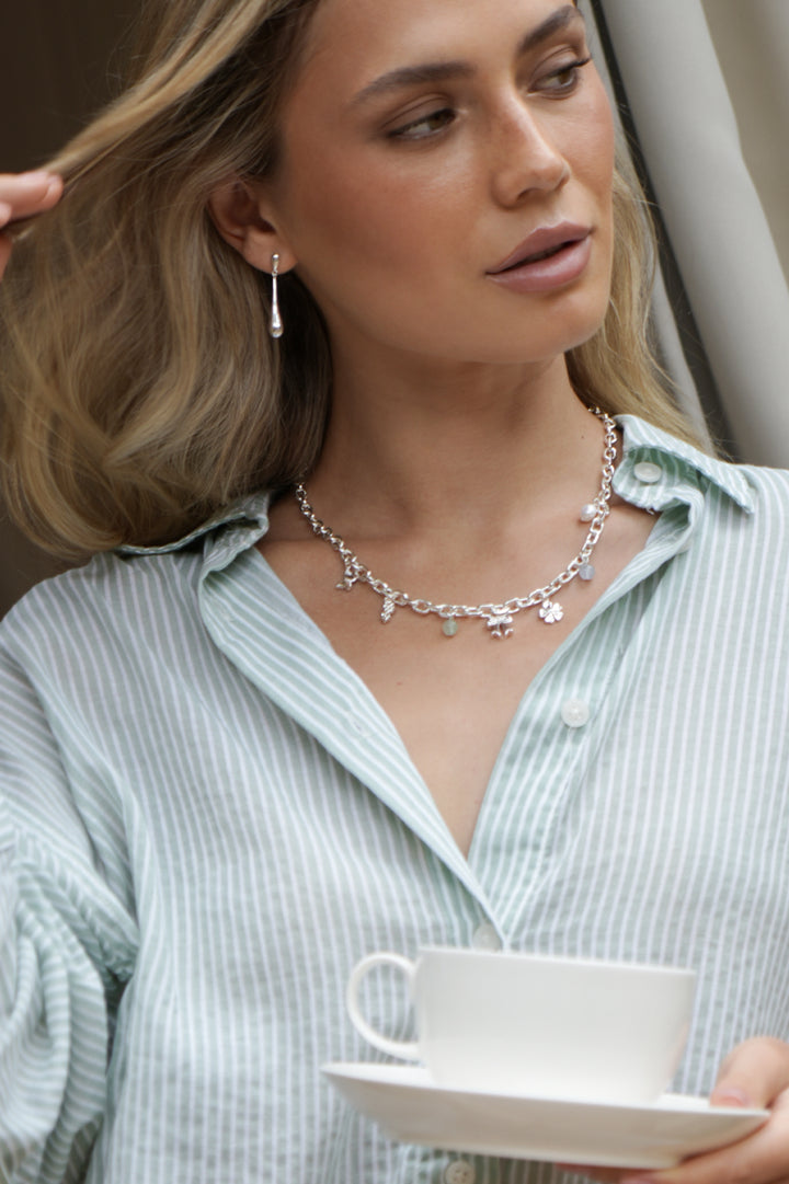 Pastel Charm T-Bar Necklace