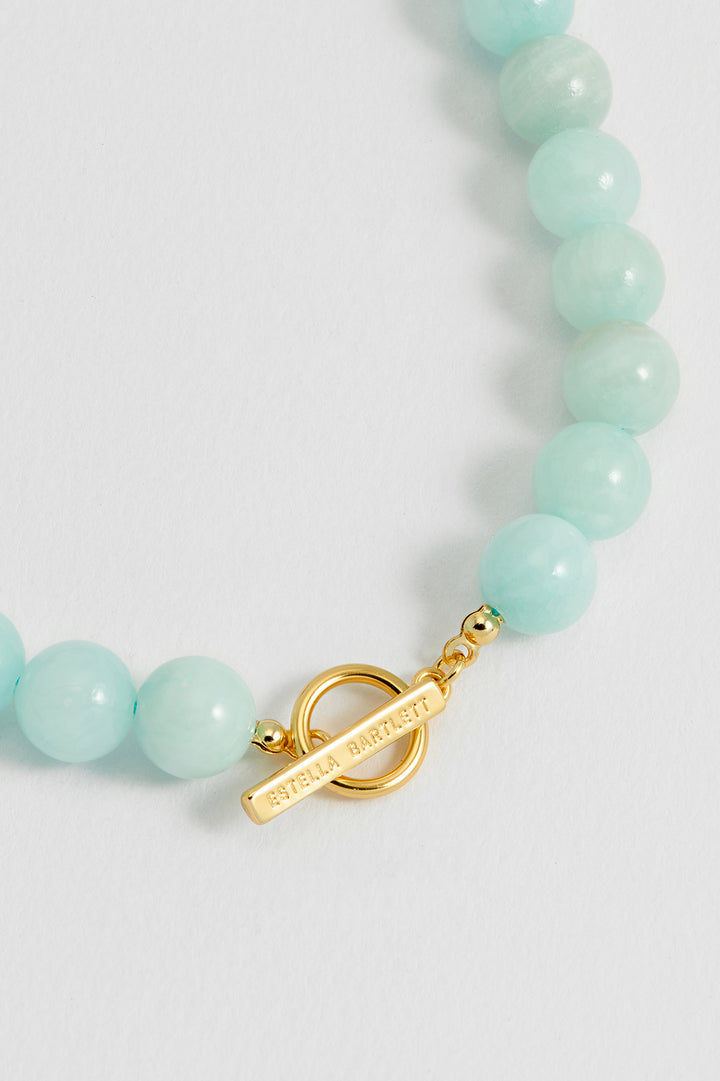 Chunky Green Quartz T-Bar Necklace