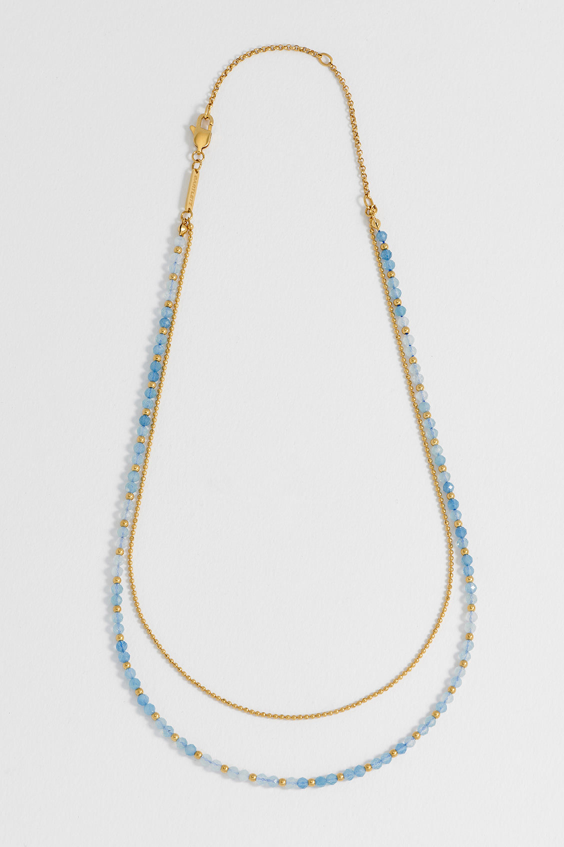 Faceted Blue Quartz Duo Necklace