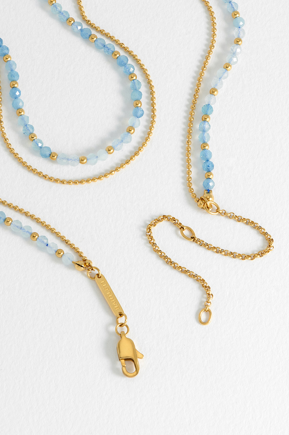 Faceted Blue Quartz Duo Necklace