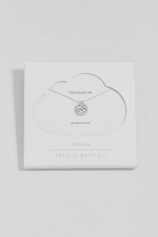 Hammered CZ Circle Necklace
