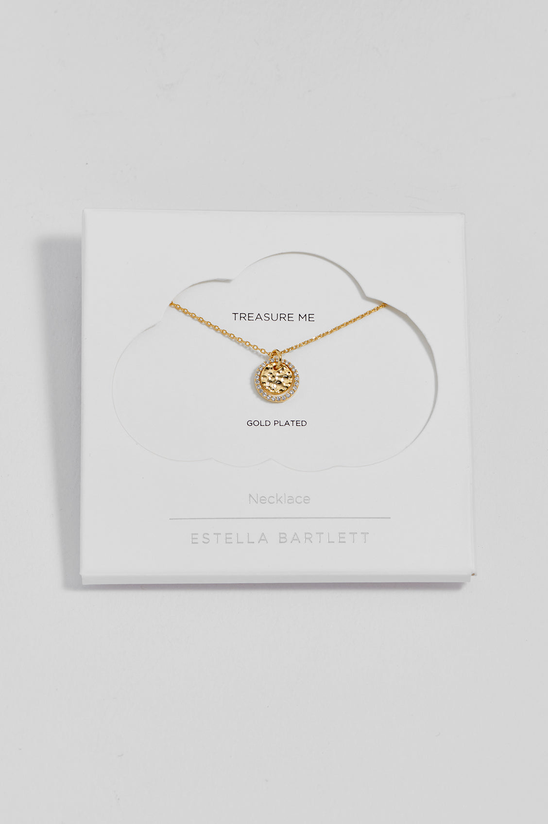 Hammered CZ Circle Necklace