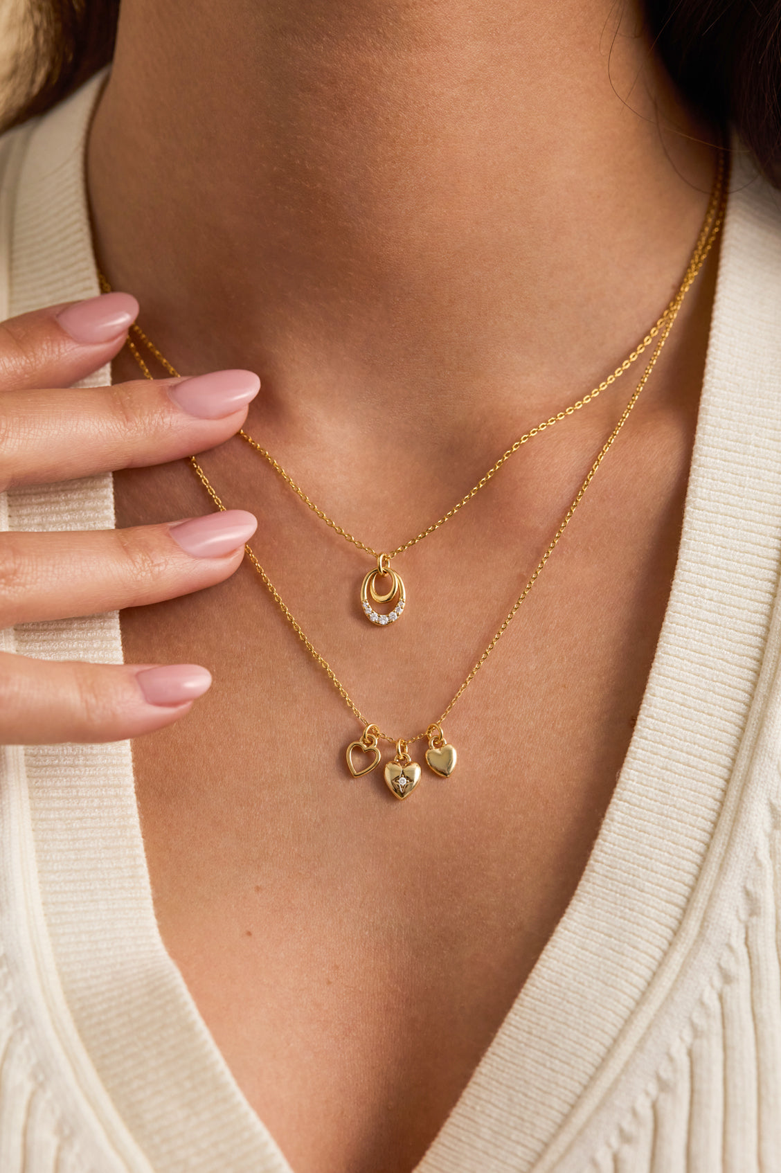 Interlinked CZ Ovals Necklace