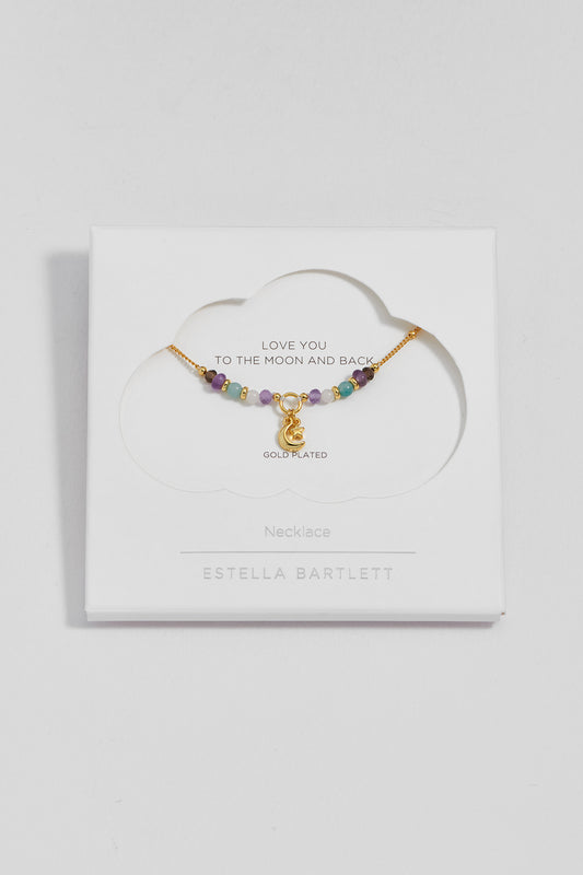 Moon and Star Beaded Necklace
