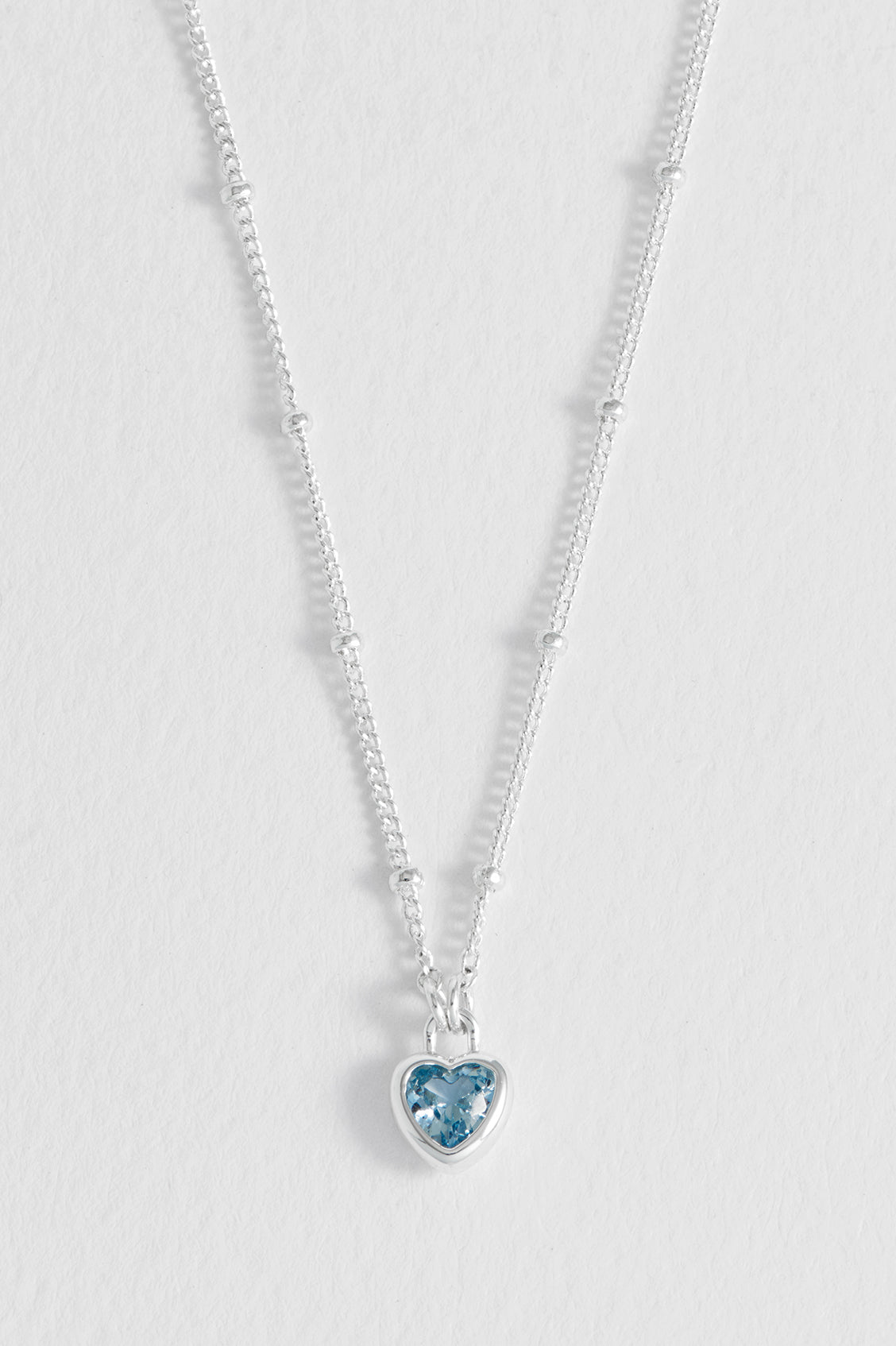 Blue Heart Padlock Necklace