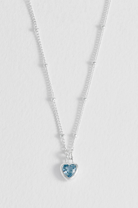 Blue Heart Padlock Necklace