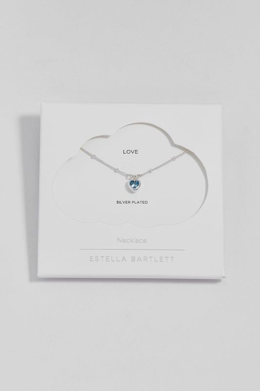 Blue Heart Padlock Necklace
