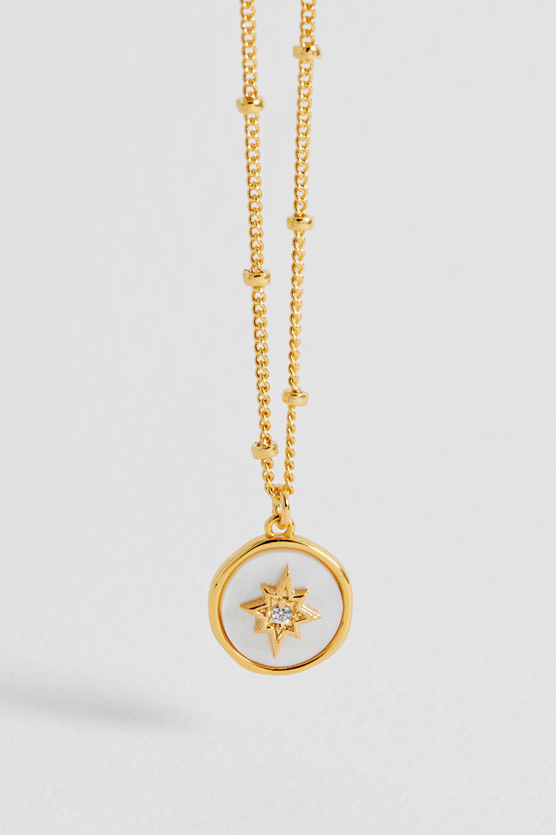 Lucky Star Mother-of-Pearl Coin Necklace