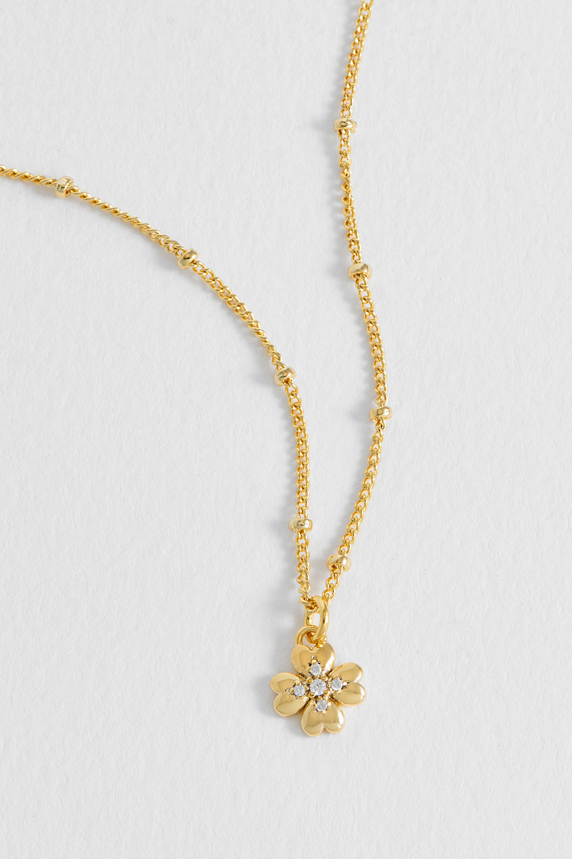 CZ Four-Leaf Clover Necklace