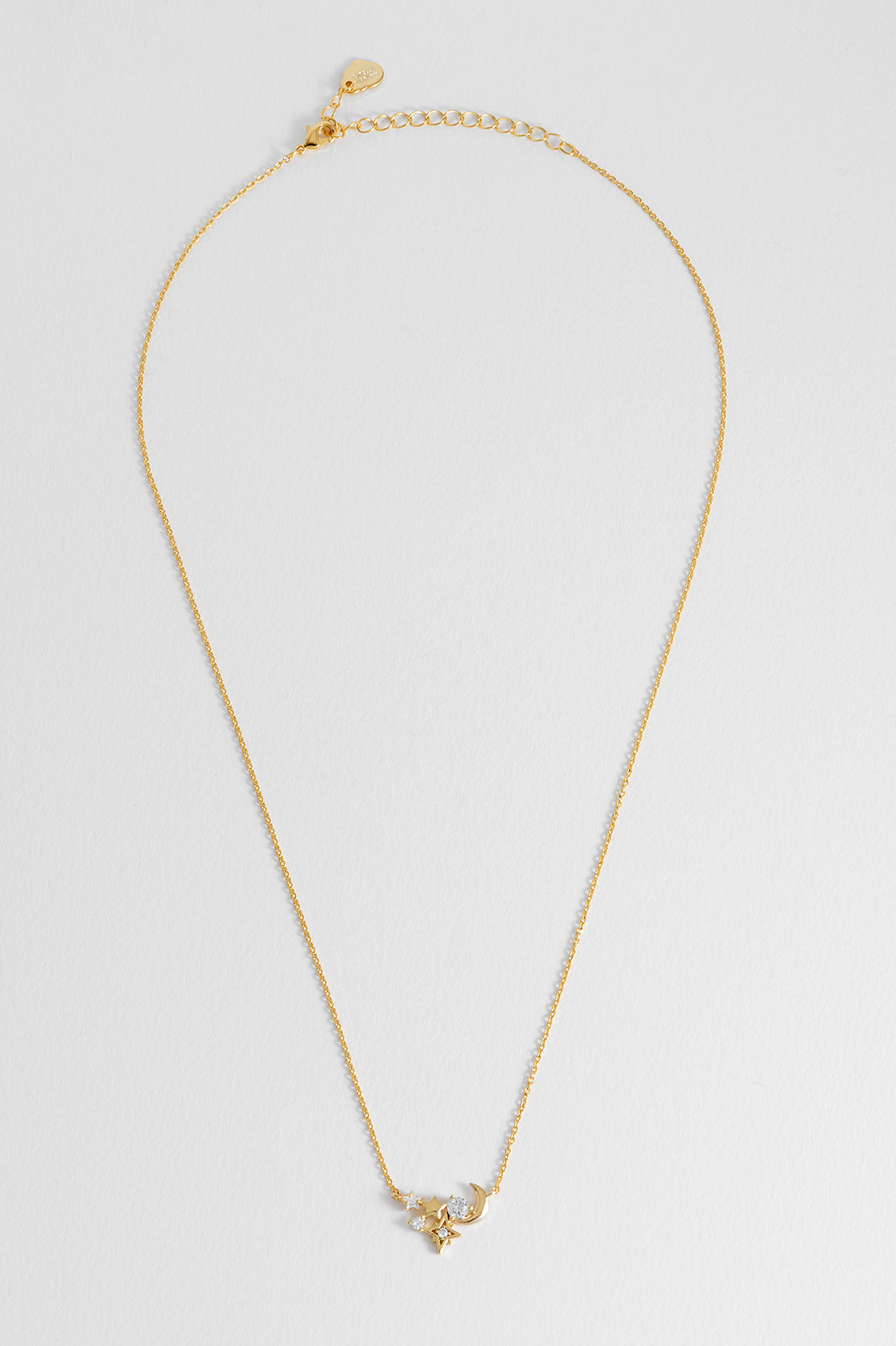 CZ Moon and Stars Cluster Necklace