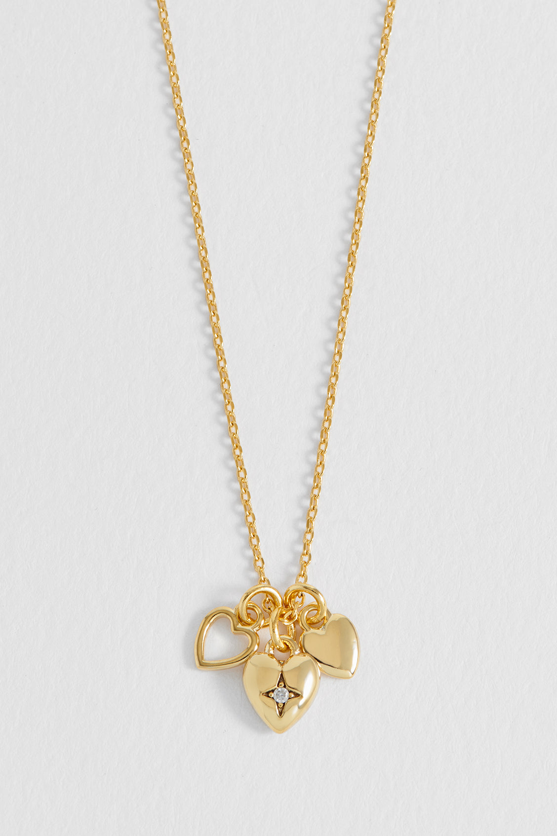 Triple Heart Charm Necklace