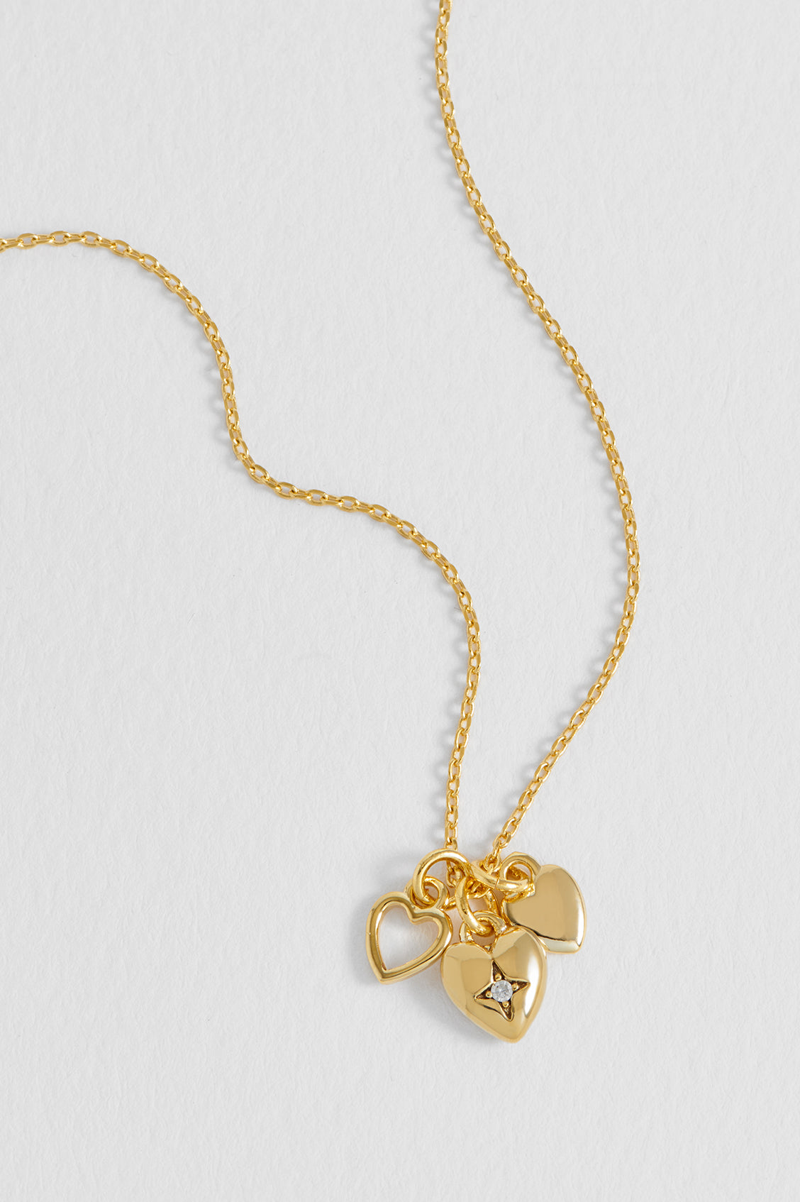 Triple Heart Charm Necklace