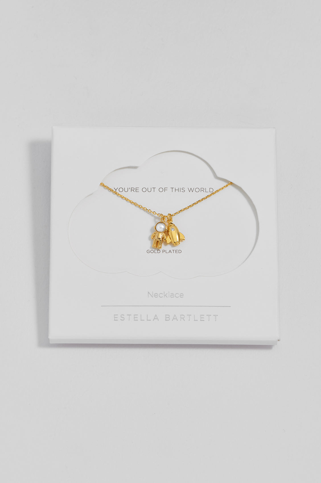 Spaceship and Astronaut Charm Necklace